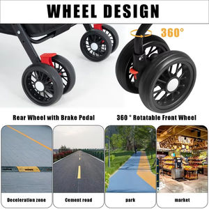 Lightweight Breathable Foldable 4-Wheel Outdoor Pet Stroller for Cats and Dogs with Fabric and Adjustable Features - Product Image 5