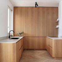 Cuisine Moderne Minimaliste Tendance VC Home : Meuble de Cuisine Modulaire Écologique en Marbre Acrylique, Comptoir en Bois Massif et Contreplaqué, Verre