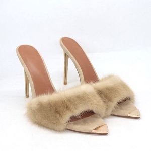 High-quality Women's Genuine Leather Stiletto <b>Heel</b> Shoes Fashionable Waterproof Barefoot comfort Buckle Strap Sandals Sexy Pumps - Product Image 1