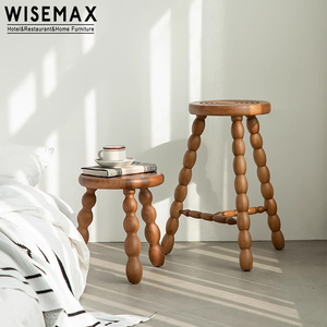 WISEMAX FURNITURE <span class=keywords><strong>เก้าอี้</strong></span>สตูลไม้ย้อนยุคนอร์ดิกยางแข็งไม้รอบและครึ่ง<span class=keywords><strong>วงกลม</strong></span>ที่นั่งสร้างสรรค์ขาออกแบบ<span class=keywords><strong>เก้าอี้</strong></span>รับประทานอาหาร - Product Image 5