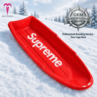 Luge d'hiver pour enfants, légère, certifiée CE EN71, en plastique HDPE sûr, 4 couleurs, toboggan avec poignées et corde, 120 kg, jouet de Noël