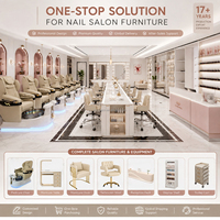 Ensemble de fauteuils de spa pour manucure et pédicure, confortables, électriques, blancs, pour salon de beauté