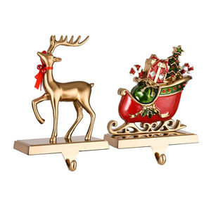 Antique Gold Deer <b>Stocking</b> <b>Holder</b> Best Selling Wholesale Christmas Ornaments Decor Low Price Metal <b>Stocking</b> <b>Holder</b> - Product Image 2