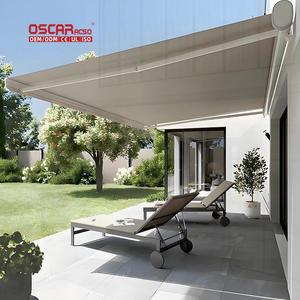 Auvent cassette motorisé rétractable en aluminium avec toit à lames orientables bioclimatique pour jardin, patio et usage estival - Product Image 1