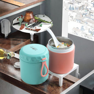 Termo DZ para Sopa, Lonchera con Tapa de Plástico, Contenedor de Alimentos Calientes, Apto para Microondas, Portátil, Ecológico, 1-2L, Cuadrado, para Niños - Product Image 2