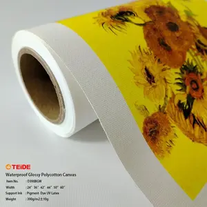 Mat Canvas Roll Polyester Katoen Polykatoen Canvas Voor Uv Latex Ecosolvent Afdrukken