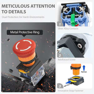 Pulsante di Emergenza Generale LA38-ZS 22MM Rosso 1NO1NC Arresto di Emergenza per Protezione di Sicurezza 2NO 2NC Direttamente dalla Fabbrica Cinese YIJIA - Product Image 2