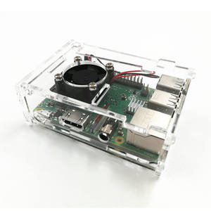 Aissmartlink Raspberry <span class=keywords><strong>Pi</strong></span> 3B Shell Raspberry <span class=keywords><strong>Pi</strong></span> papan pengembangan cangkang akrilik kompatibel dengan kipas - Product Image 2