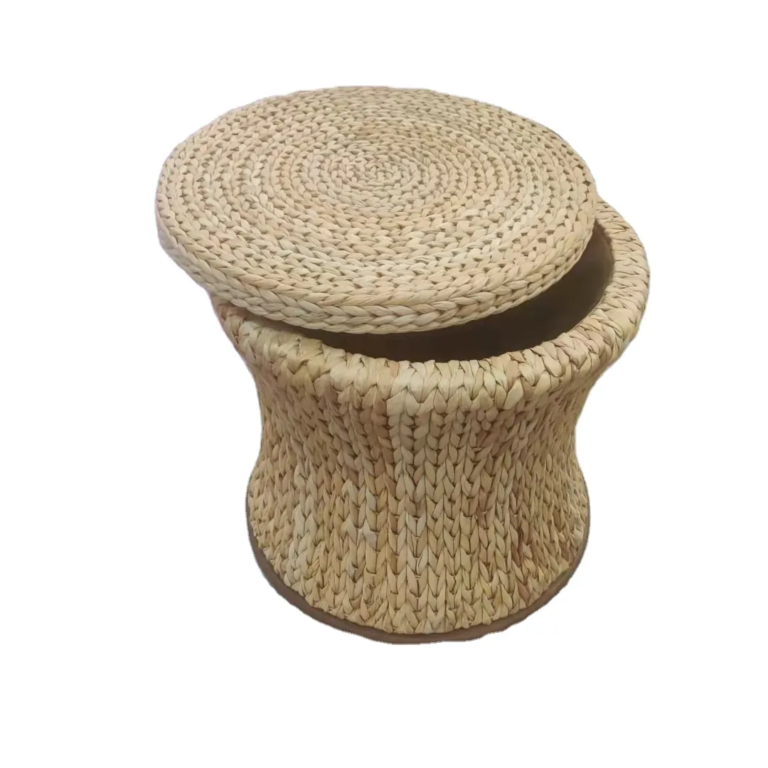 Boîte de rangement écologique en paille tressée à la main, fait main, tabouret en rotin, pelouse naturelle, nouveauté