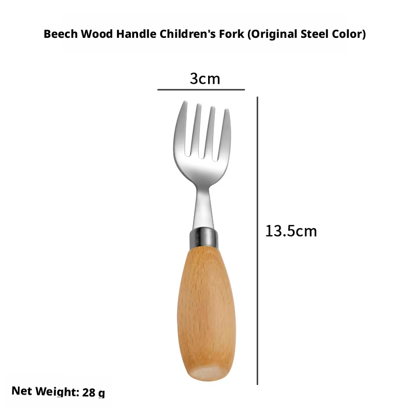 Beechwood handle childrens fork-original Silver color