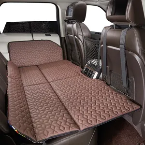 Portable Inflatable Leather Air Bed For Car Backseat Sleeping Mat Cushion Camping Beach Rest Car Travel Mattress For Family Trip