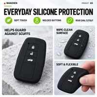 Housse de clé de voiture à trois boutons Toyota pour Prius Camry RAV4 Avalon porte-clés de voiture Yaris CHR Corolla-étui à clé de voiture universel