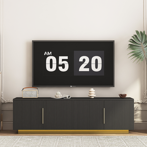 Modern Wood TV Stand with 16 Color LEDs 68" TV Cabinet Entertainment Center for 55/60/65 Inch TVs Living Room Furniture - Product Image 1