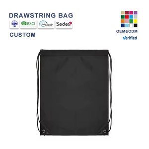 Sac à dos de sport personnalisé avec logo, en polyester 210D, fermeture éclair, poignée en corde, idéal pour la gym, le rangement et la publicité, couleur personnalisable, taille moyenne - Product Image 3