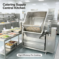 Cuiseur à bain-marie inclinable carré REALDOT, cuve de cuisson commerciale à décharge facile pour usine alimentaire et cuisine centralisée