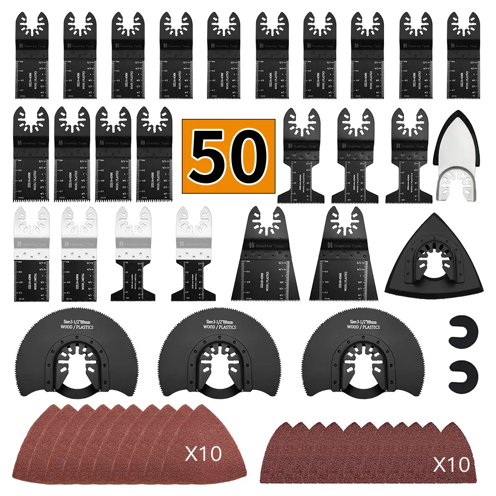 Dao động lưỡi cưa gói 60PCS đa công cụ lưỡi Kit cho gỗ nhựa kim loại phát hành nhanh chóng multitools lưỡi