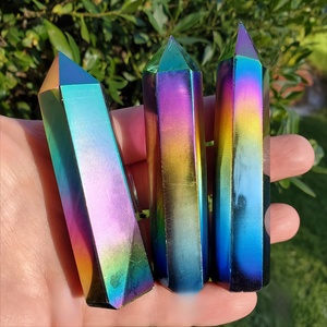 Torre de Cristal de Obsidiana Negra Pulida Estilo Bohemio al por Mayor para Decoración del Hogar Única y Regalos Festivos - Product Image 3