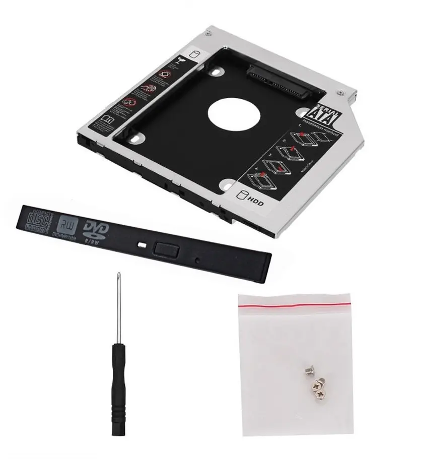 Универсальный Переходник SATA-SATA для установки второго жесткого диска 9,5 мм, 12,7 мм для корпуса SSD 2,5 дюйма, корпус жесткого диска для ноутбука, оптический переходник Optibay