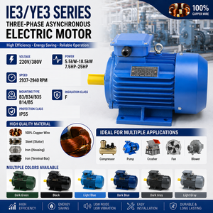 มอเตอร์เหนี่ยวนำแบบอะซิงโครนัสสามเฟส IE3 ซีรีส์ 5.5 กิโลวัตต์ 7.5 กิโลวัตต์ 11 กิโลวัตต์ 15 กิโลวัตต์ 18.5 กิโลวัตต์ มอเตอร์ไฟฟ้ากระแสสลับ - Product Image 5