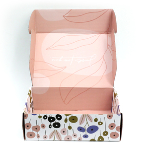 Good quality pink cardboard folding gift packaging mothers day box for cloth