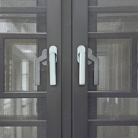 Ventanas abatibles modernas con marco negro de aluminio para ventanas batientes de doble acristalamiento ahorradoras de energía de Nigeria con barra antirrobo