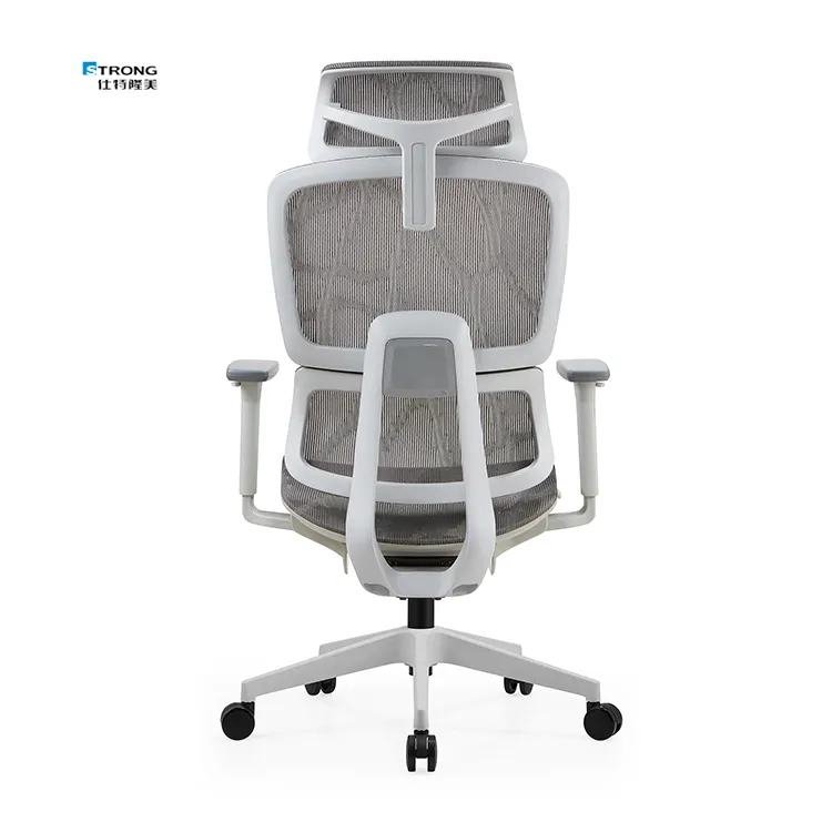 Sedia ergonomica per ufficio direzionale in rete piena con schienale alto e confortevole di lusso
