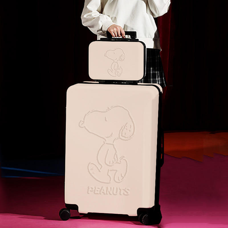 Étui mère et fille Snoopy rose