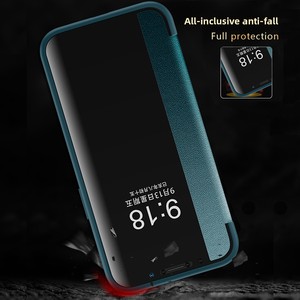เหมาะสำหรับเคสโทรศัพท์แอปเปิ้ลไอโฟน 14 เคสหนังแบบพับได้พร้อมหน้าต่างกึ่งโปร่งใส วัสดุหนัง PU ธรรมดา แอปเปิ้ล - Product Image 4