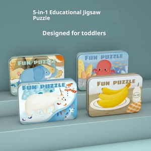 Juguete de dibujos animados de madera, rompecabezas de animales, <span class=keywords><strong>caja</strong></span> de regalo, rompecabezas cognitivo a juego para niños, juguete de mano de educación temprana para jardín de infantes para 5-7 años - Product Image 4