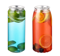 Canettes en PET pour boissons gazeuses 250ml/330ml/500ml/650ml transparentes, impression personnalisée du logo, utilisation pour bière et jus, échantillon gratuit disponible