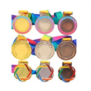 Fabricante al por mayor carrera personalizada aleación de zinc en blanco 3D Premio de Oro maratón correr medalla deportiva de metal personalizada con cinta - Product Image 6