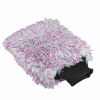 Manopla de lavado de coches de microfibra de alta absorción, guante de lavado de limpieza de coches de microfibra de pelo largo híbrido para ventana de lavado de coches