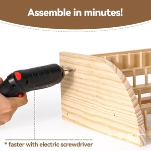 Organisateur de fils en bois Salza à 3 niveaux, support pour bobines de couture avec support pour tresses, pour un rangement organisé - Product Image 4