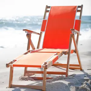 定制便携式折叠木质休闲户外日光浴躺椅露台泳池边海滩酒店游泳池沙滩通道