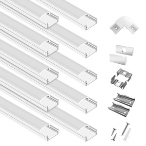 Bande de <span class=keywords><strong>prix</strong></span> d'usine peinture en plastique PC couverture extrusion canal de LED profilé en aluminium canal en aluminium en forme de U - Product Image 1