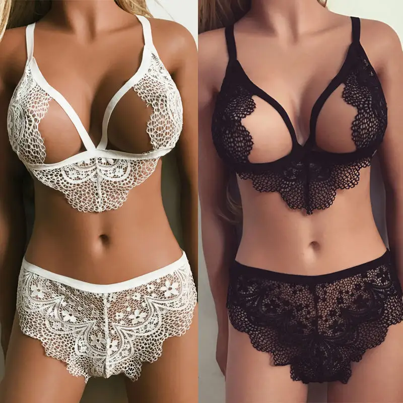 Ylivi Oem 2 Piece Lace Lingerie Set Bra & Brief Sets Underwear Thong Mulheres Fotos Plus Size Lingerie Sexy Women'S