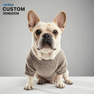 Joymay personalizado al por mayor de lujo de diseño de punto para perros suéter cálido de invierno en XL tamaño lindo Plaid mascota poliéster de punto pulóver - Product Image 1