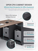 Bureau de travail double poste avec cloison et grand meuble de rangement – Vente en gros usine