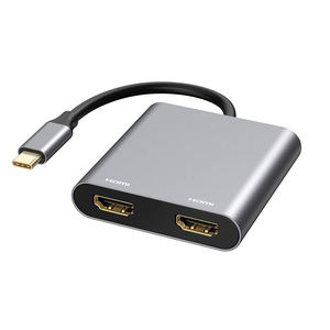 便携式4合1 C型至双<span class=keywords><strong>HDMI</strong></span>适配器4K 60HZ USB 3.0集线器多端口适配器转换器usb-c集线器适配器USB C <span class=keywords><strong>HDMI</strong></span> - Product Image 2