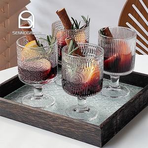 <span class=keywords><strong>Vasos</strong></span> de Vidrio con Textura de Clavos en Relieve 3D Personalizados, Frascos de Vidrio Vintage para Velas, <span class=keywords><strong>Vasos</strong></span> para Beber Leche, Copas - Product Image 1