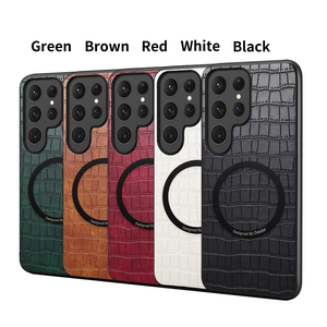 Denior Ultra-slim Lightweight Minimalist Profile Build Premium Faux Croc Skin Magnetic Shell for <strong>Samsung</strong> S26 S25 S24 S23 Series - Product Image 2
