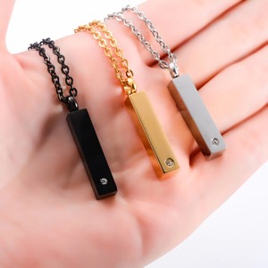 Rectangular Stainless Steel <b>Urn</b> Pendant Necklace for <b>Pet</b> <b>Ashes</b> Chain Charms Funeral Cremation Keepsake Metal Jewelry Accessories - Product Image 5