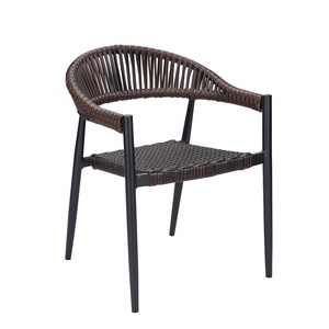 <span class=keywords><strong>Fauteuil</strong></span> d'extérieur moderne en rotin/osier avec coussin de dossier coquille pour restaurants et hôtels - Product Image 2