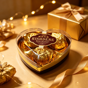 Boîtes cadeaux de gaufrettes fourrées au chocolat en forme de cœur RISHDENE - Product Image 2