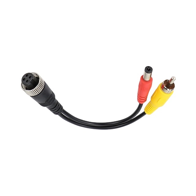 4Pin Aviation Head Female to RCA AV Male DC Multiple Cable Plug Adapter Converter for Car Rear Camera Monitor