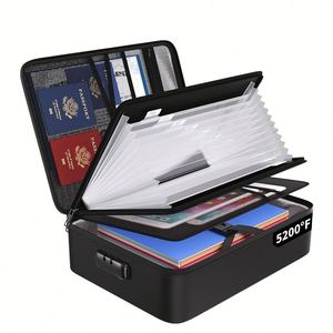Maletín Ignífugo y Aislante Térmico Mejorado, Impermeable, Organizador de Documentos con Cierre de Cremallera y Candado, Envío desde Almacén en EE. UU. (OEM) - Product Image 1