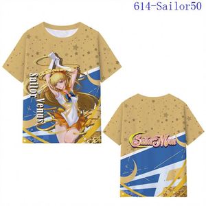 42 Designs Sailor Moon Tsukino Usagi Hino Rei Makoto Camiseta de Seda de Leche para Mujer, Camisetas de Anime para Hombre y Niños - Product Image 2