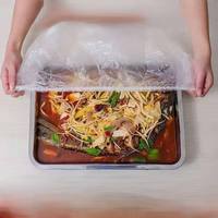 Wegwerpbaar, voedselveilig, stofdicht, vershoudend deksel met elastische rand voor grote kommen, keuken, fruit, groenten, handmatig, plastic