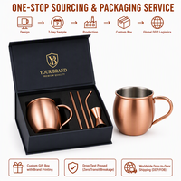 Mug Moscow Mule en acier inoxydable plaqué cuivre de 450 ml (15 oz) pour bar, directement de l'usine