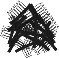 Prix abordable : Accessoires de perruque en acier inoxydable à 3 à 7 dents, incluant clip pour filet de perruque, peigne à cheveux et clip pour filet à cheveux